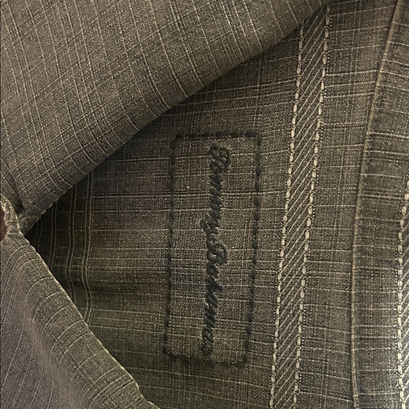 Tommy Bahama Gray Floral Embroidered Shirt - Picture 2 of 4
